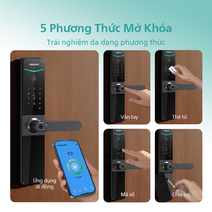 Khóa Vân Tay Philips DDL610 5HBS Khóa Vân Tay Philips DDL610 5HBS