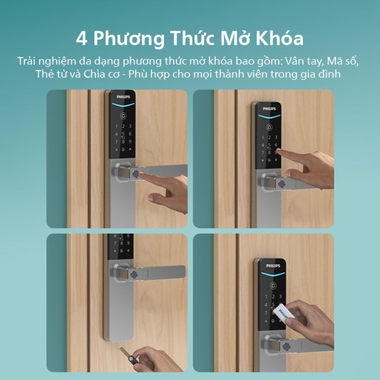 Khóa cửa vân tay Philips DDL615 5HBS Khóa cửa vân tay Philips DDL615 5HBS